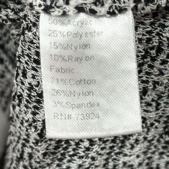 Ming Wang Tweed Knit Shift Dress with White Sleeves Size L Classic Workwear - Picture 10 of 16